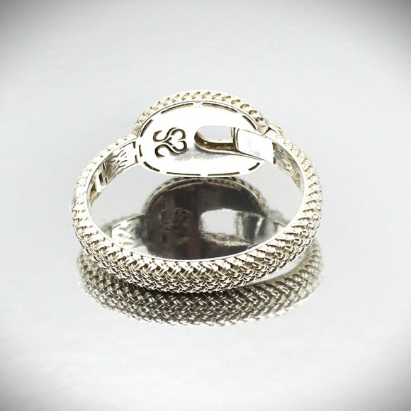 SLANE & SLANE Cabaret Sterling Silver Black Spinel Hinged Bangle Bracelet - Picture 5 of 11